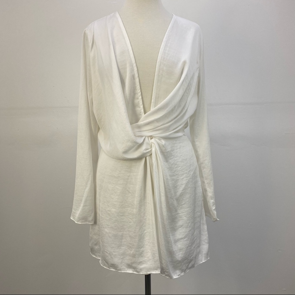NWT Babyboo White Wrap Long Sleeve Mini Dress
